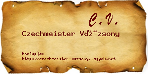 Czechmeister Vázsony névjegykártya